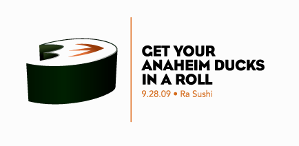 Anaheim Ducks Ra Sushi Charity Event Logo